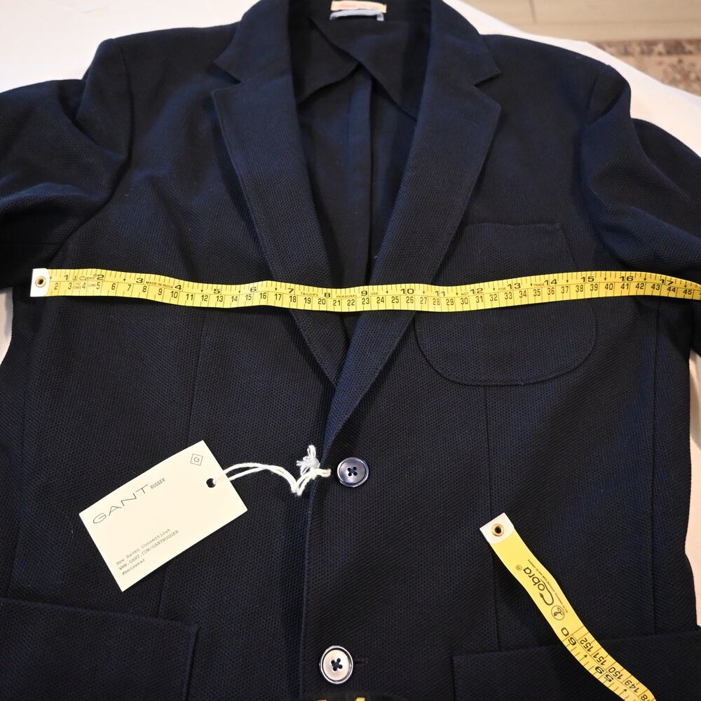 NWT: Gant Jersey Unconstructed Blazer in Evening Blue size 48 EU - Picture 8 of 13